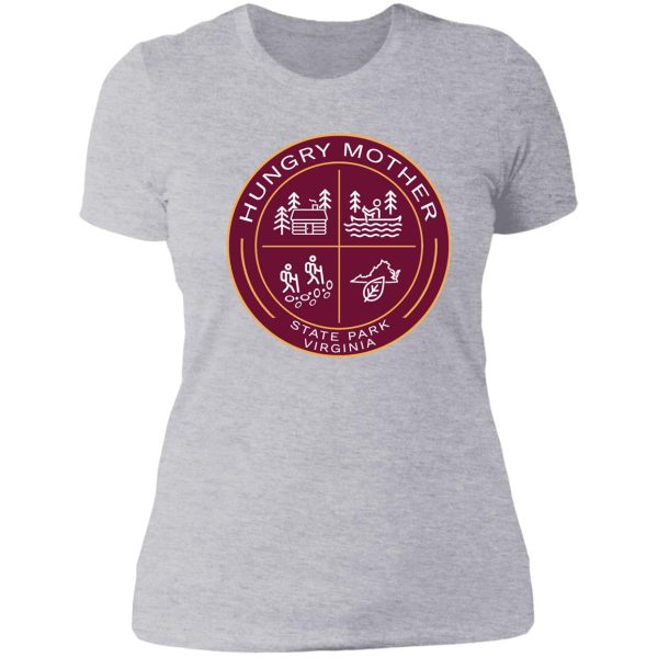 hungry mother state park heraldic logo lady t-shirt