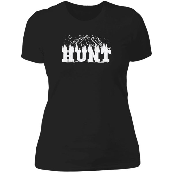 hunt trees mountain wildlife hunting archery hunter gift lady t-shirt