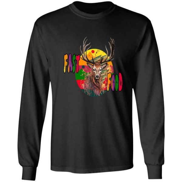 hunter deer tee shirts funny fast food gift long sleeve