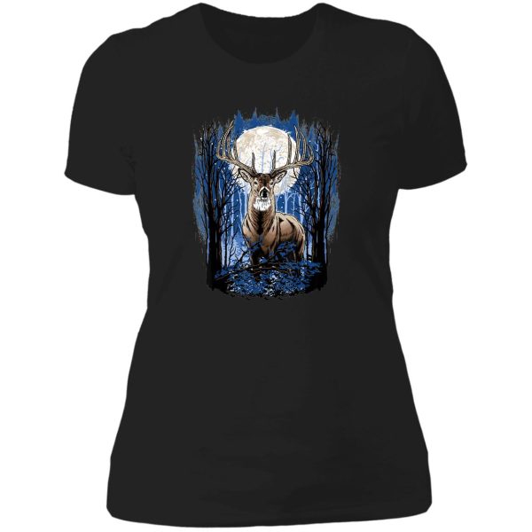 hunters-deer-hunting-big-whitetail-buck lady t-shirt
