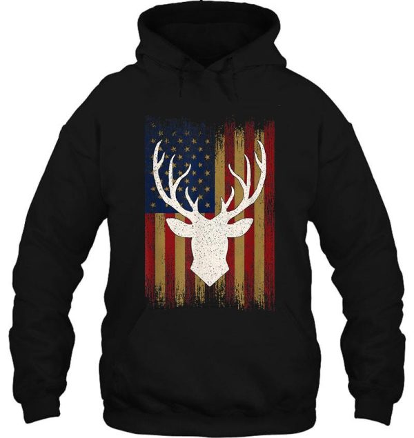 hunting american usa flag christmas deer hoodie