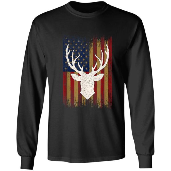 hunting american usa flag christmas deer long sleeve