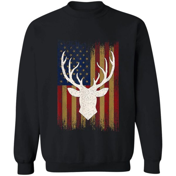 hunting american usa flag christmas deer sweatshirt