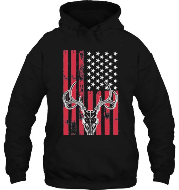 hunting deer skull flag hoodie