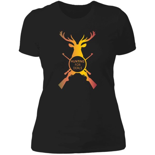 hunting for deals lady t-shirt