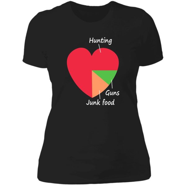 hunting guns junk food gift for husband lady t-shirt