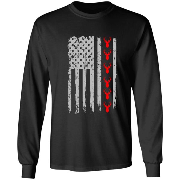 hunting hunters usa flag america deer long sleeve