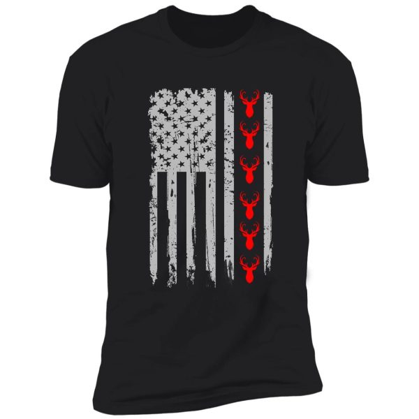 hunting hunters usa flag america deer shirt