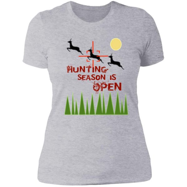 hunting reindeer lady t-shirt