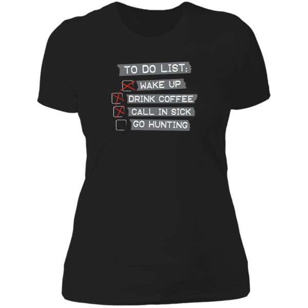 hunting to do list lady t-shirt