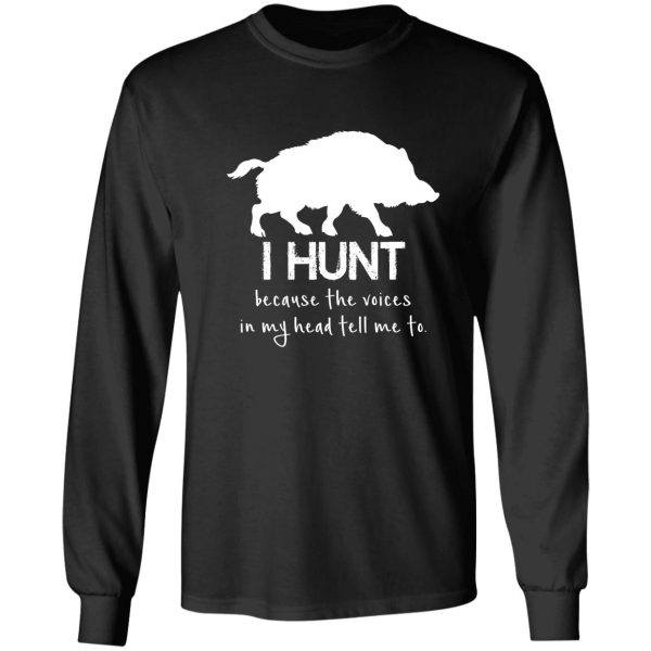 hunting with wild boar t-shirt long sleeve