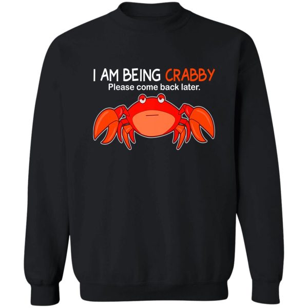 i am being crabby please come back later sweatshirt