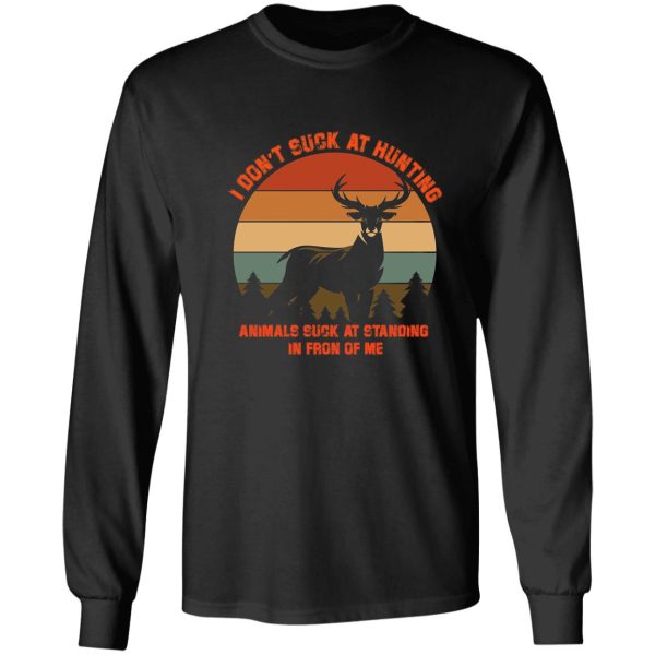 i dont suck at hunting animals suck deer hunting retro long sleeve