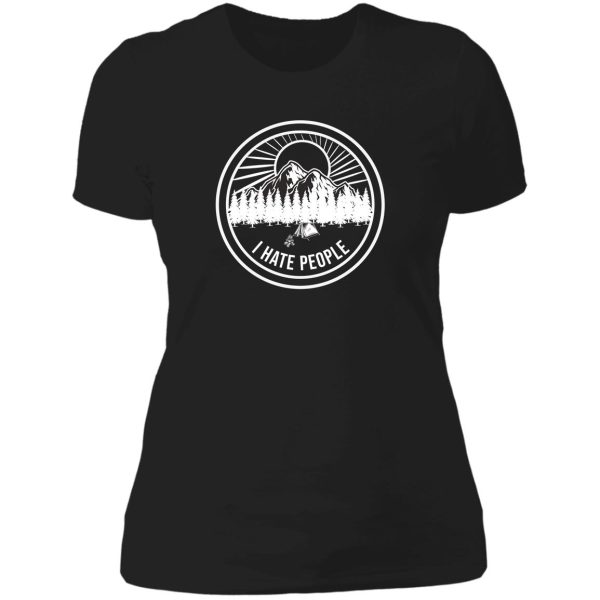 i hate people camping lady t-shirt