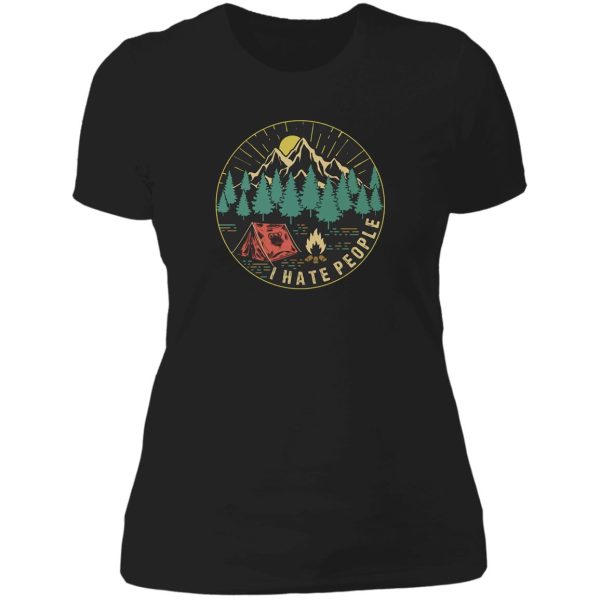 i hate people camping lady t-shirt