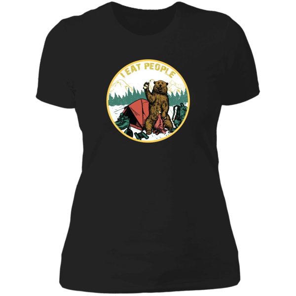i hate people i eat people camping shirt hiking bear shirt lady t-shirt