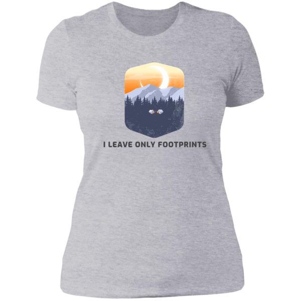 i leave only footprints lady t-shirt