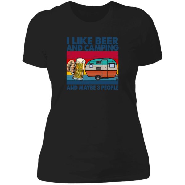 i like beer camping vintage funny beer lady t-shirt