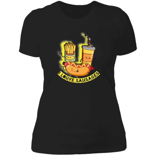 i louve sausages funny gift lady t-shirt