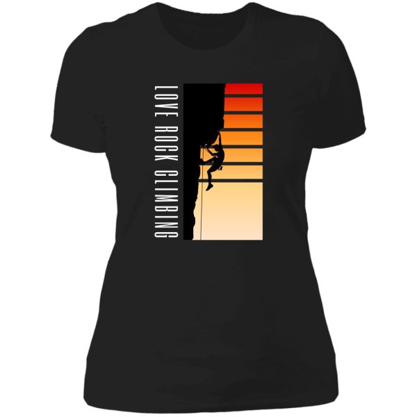 i love rock climbing lady t-shirt