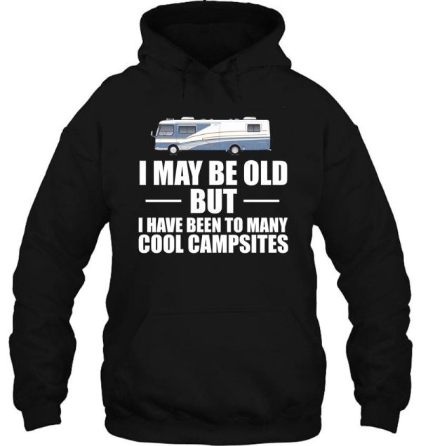 i may be old but i have been to many cool campsites hoodie