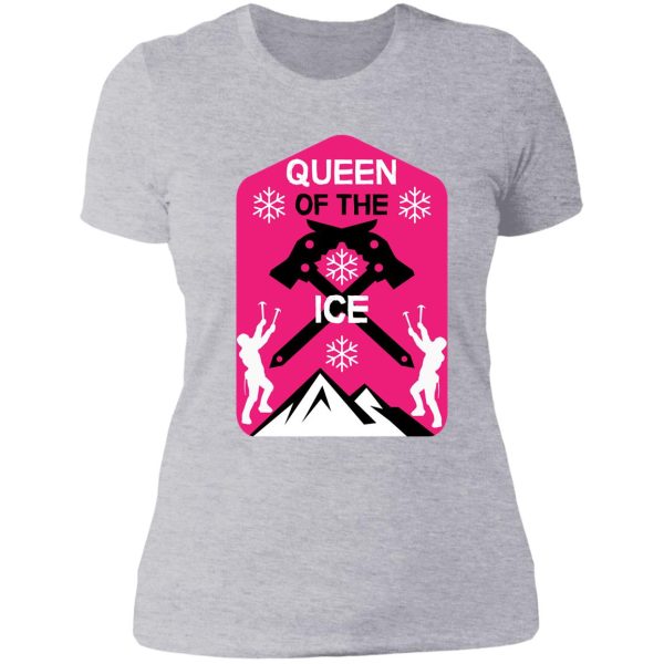 ice climbers extreme climbing adrenaline junkie winter sports lady t-shirt