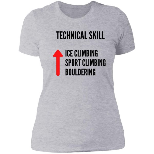 ice climbing technical skill lady t-shirt