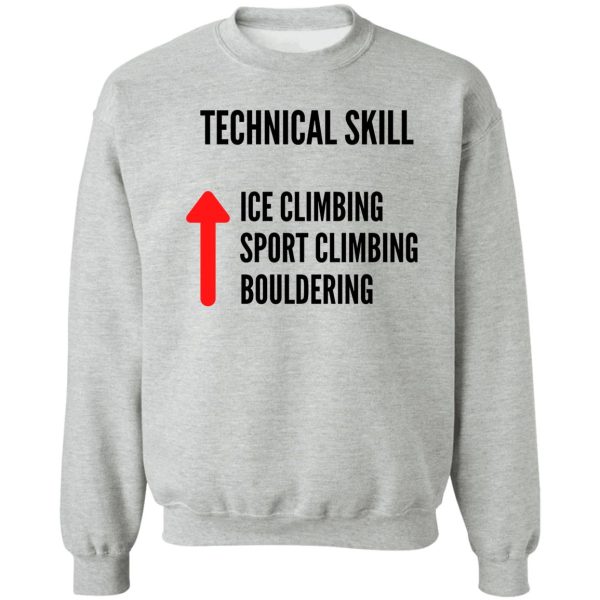 ice climbing technical skill sweatshirt