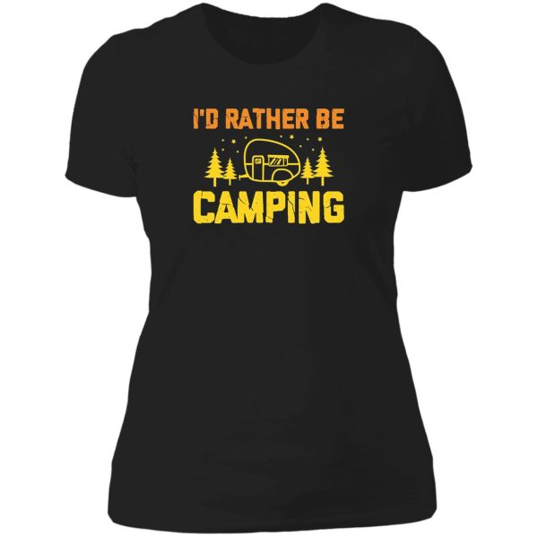 id rather be camping gifts for camping lover in christmas lady t-shirt