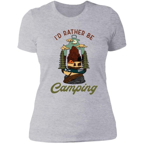 id rather be camping lady t-shirt