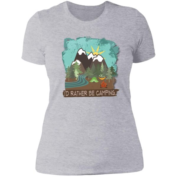 i'd rather be camping lady t-shirt