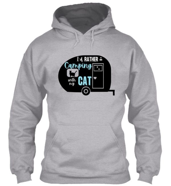 id rather be camping with my cat retro camper hoodie