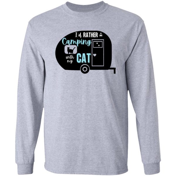 id rather be camping with my cat retro camper long sleeve