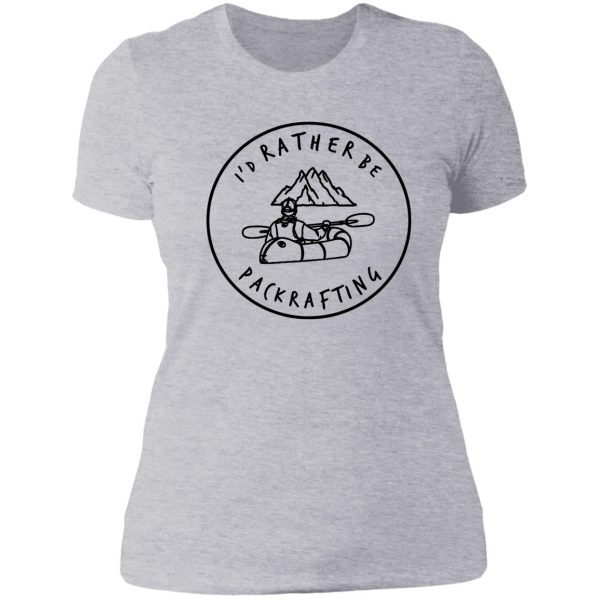 id rather be packrafting - black logo lady t-shirt