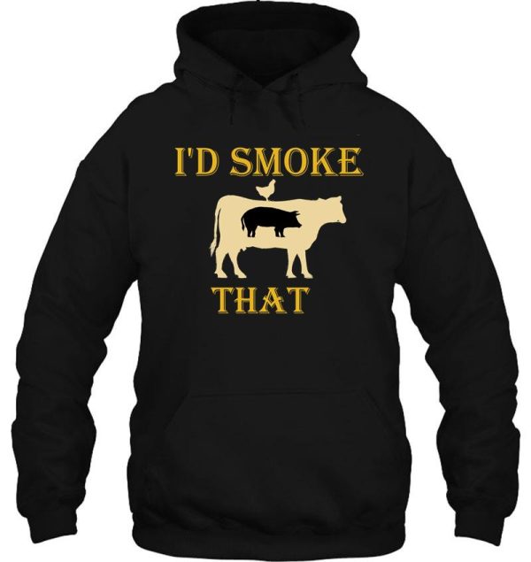 id smoke that cow grill bbq smoker grilling hoodie