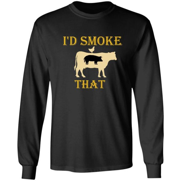 id smoke that cow grill bbq smoker grilling long sleeve