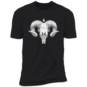 illustrated goat skull - white shirt