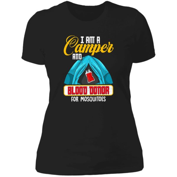 im a camper and blood donor funny camping camper adventure lady t-shirt