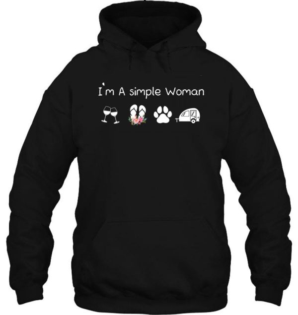 im a simple woman wine flip flops dogs camping tshirt hoodie