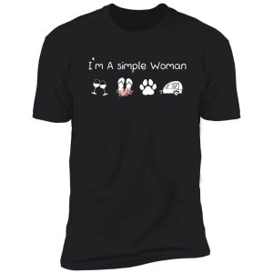 i'm a simple woman wine flip flops dogs camping tshirt shirt