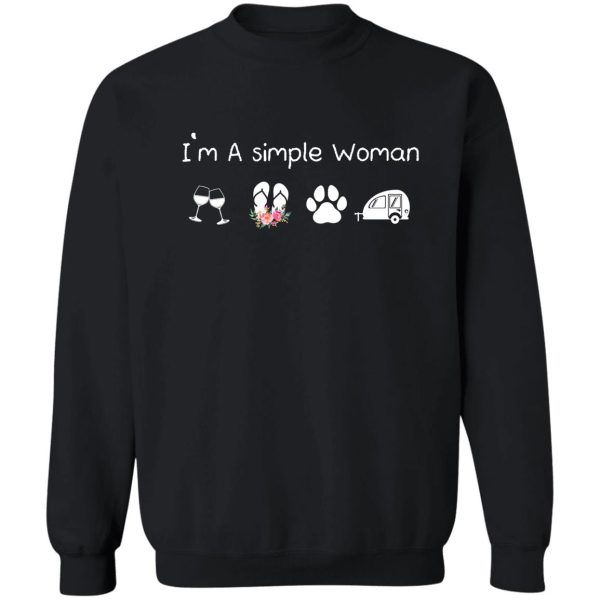 im a simple woman wine flip flops dogs camping tshirt sweatshirt