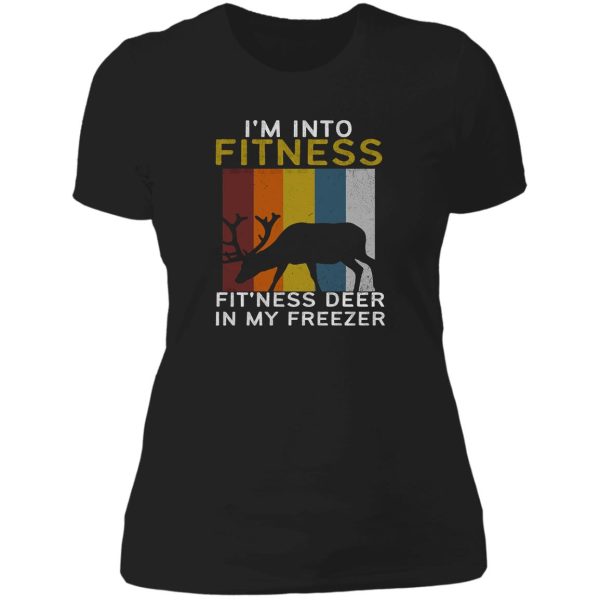 im into fitness fitness deer in my freezer deer quotes trending lady t-shirt