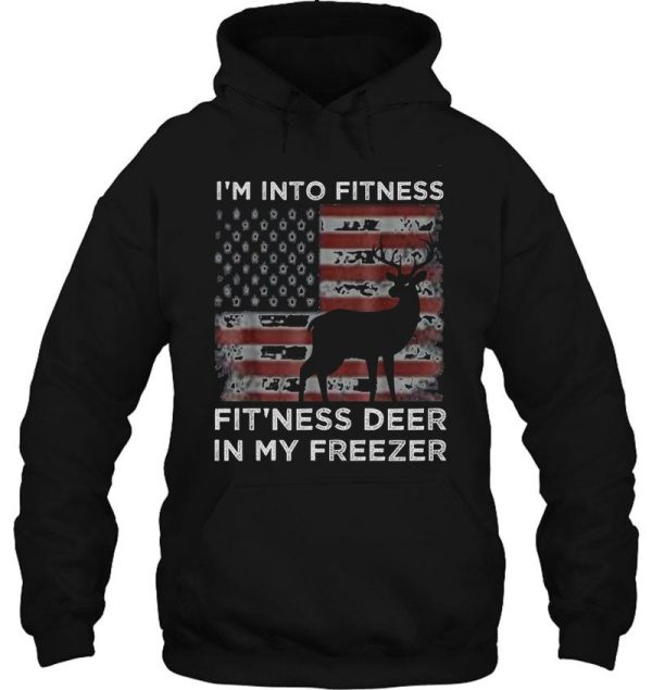 im into fitness fitness deer in my freezer usa flag deer trending hoodie