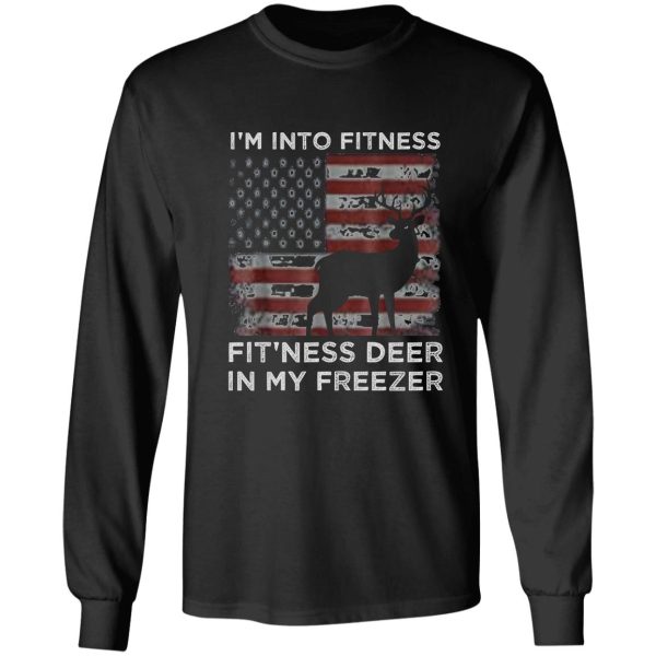 im into fitness fitness deer in my freezer usa flag deer trending long sleeve