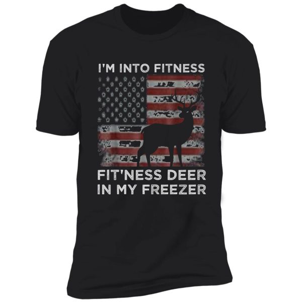 im into fitness fitness deer in my freezer , usa flag deer trending shirt