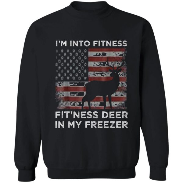 im into fitness fitness deer in my freezer usa flag deer trending sweatshirt