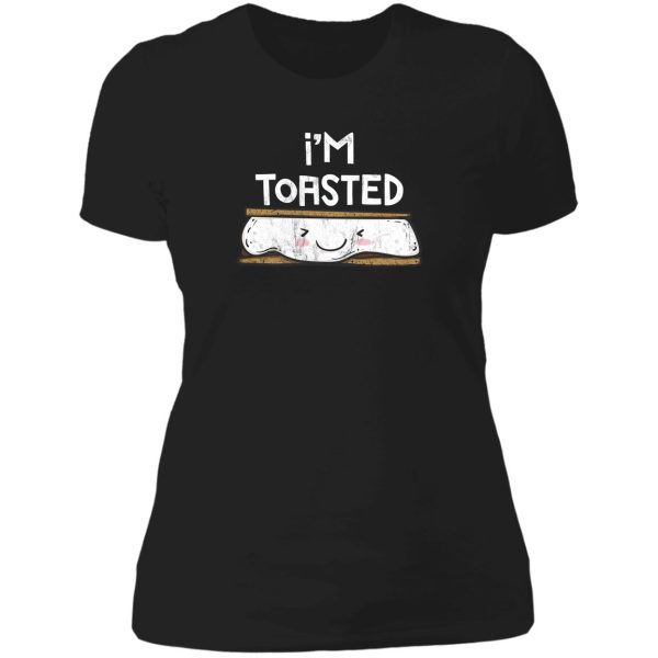 im toasted smore distressed camping lady t-shirt