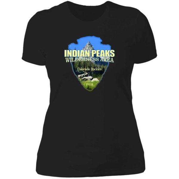 indian peaks wilderness (arrowhead) lady t-shirt