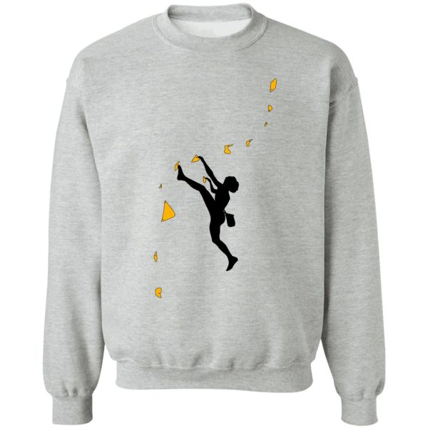 indoor climbing girl climbing sweatshirt