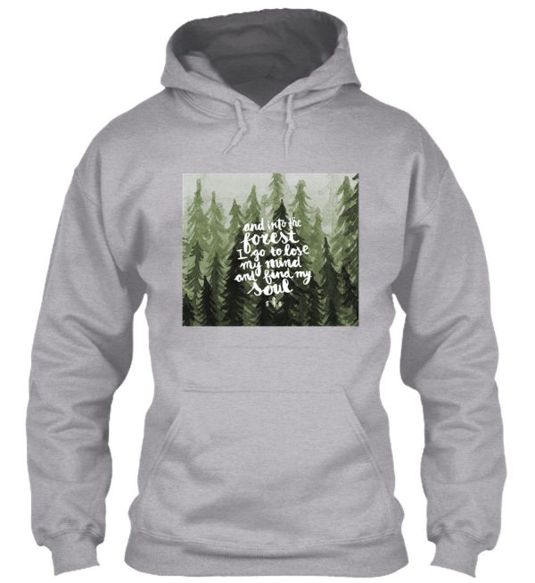 into the forest watercolor lettering green hoodie